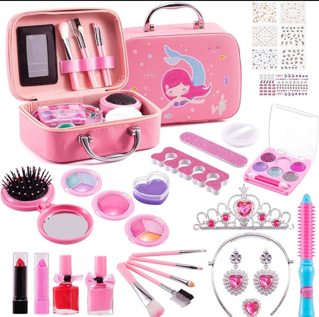Kids Makeup Kit for Girls, Washable Make Up Set 32pcs Toy for Kids Girls Makeup for Children, Kids Makeup Sets for Girls Christmas Birthday Gifts for 5 6 7 8 9 10 Year Old Girls